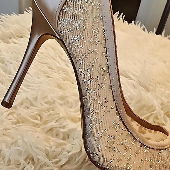 NEW (Retail$198) Badgley Mischka Julissa D'Orsay Champagne Crystal Pumps Size 6 - Picture 8 of 8